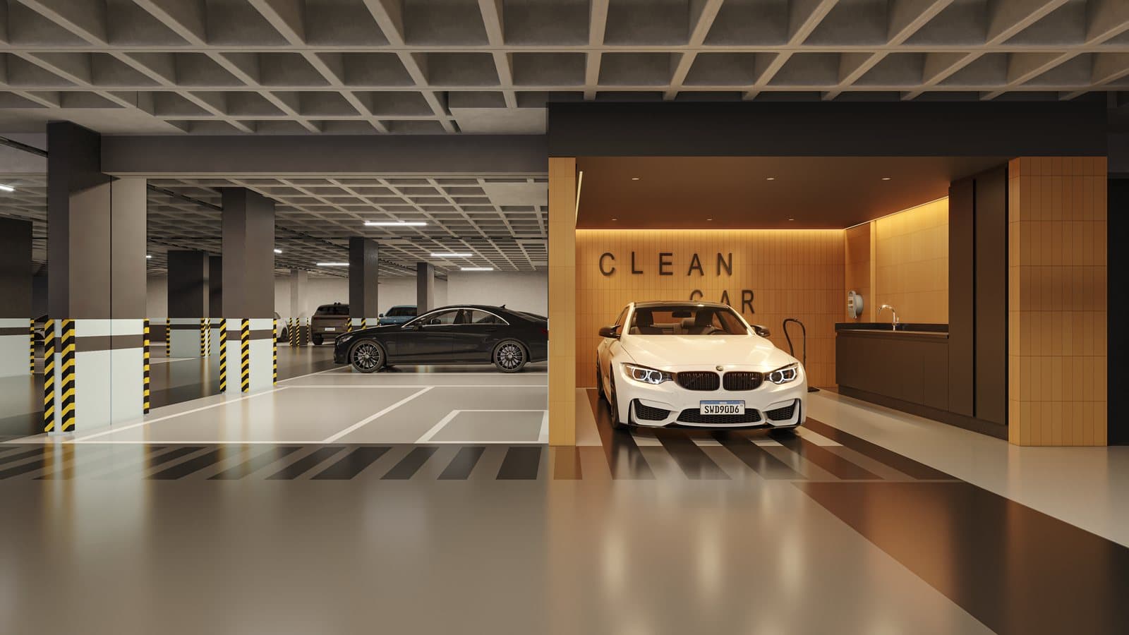 Garagem com carregador elétrico